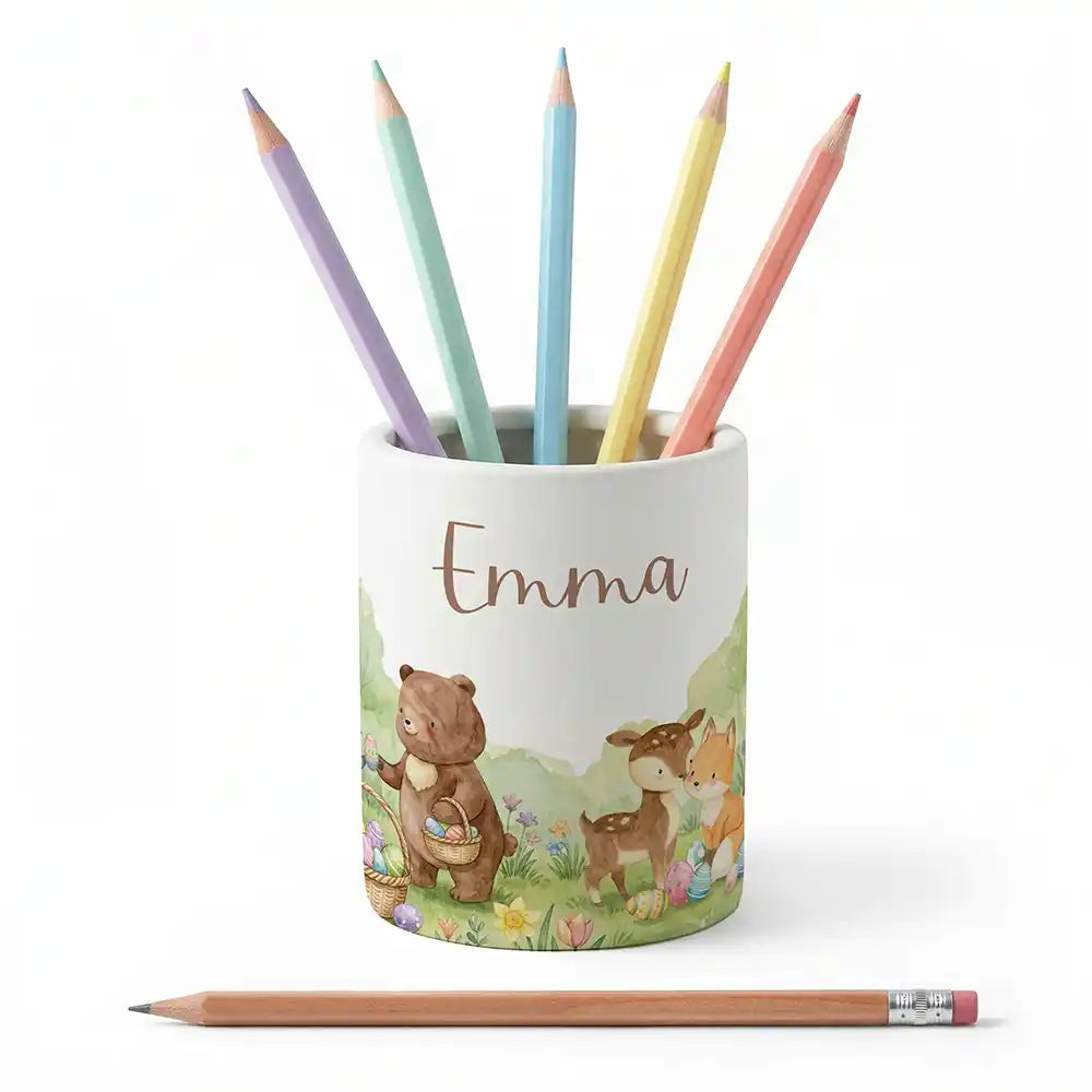 ZahnbĂŒrstenhalter Ostern BĂ€renfamilie - Keramik fĂŒr das Kinderbad