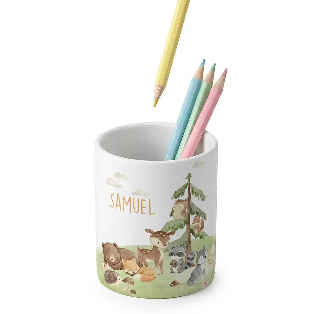 ZahnbĂŒrstenhalter Kinder Waldszene V - mit Namen aus Keramik