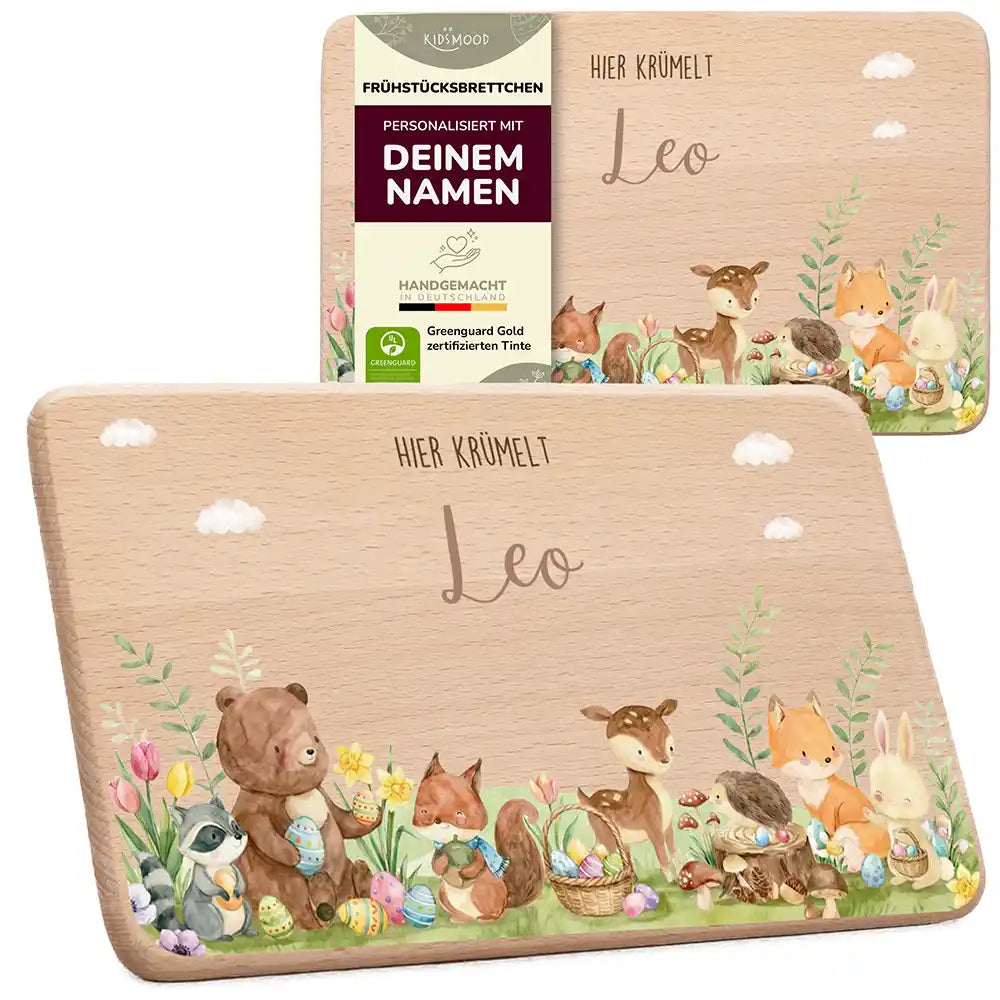 Frühstücksbrettchen Ostern - Niedliche Waldtiere