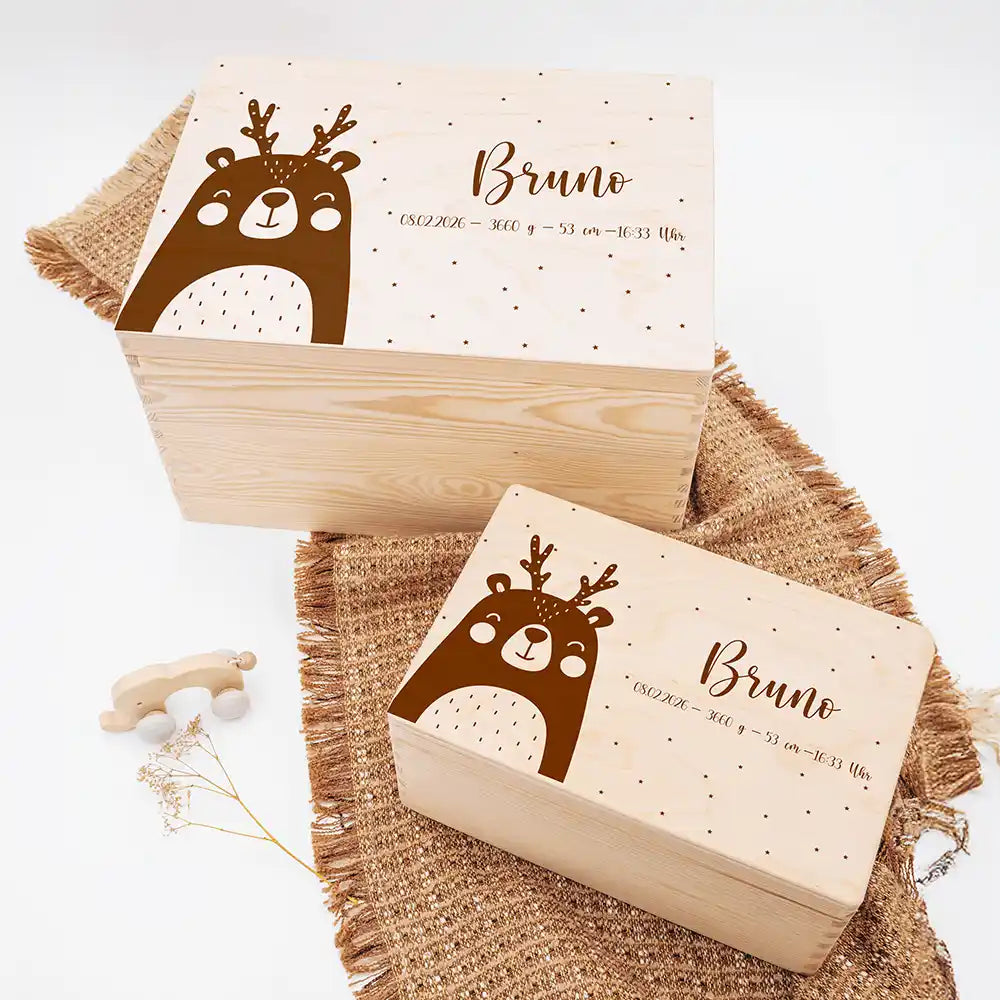 Personalisierte Erinnerungskiste X-Mas Bär