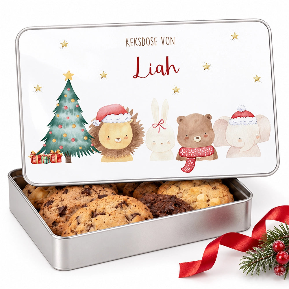 Keksdose aus Metall personalisiert - Weihnachten
