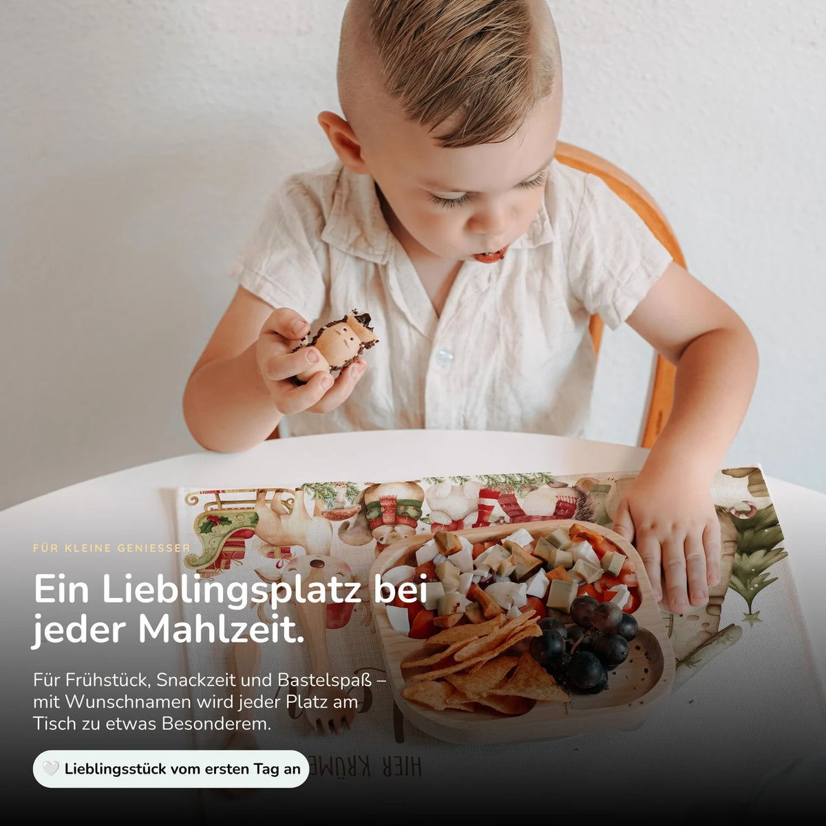 Tischset Kinder personalisiert mit Weihnachtsmotiv - Zauberhafte Tiere