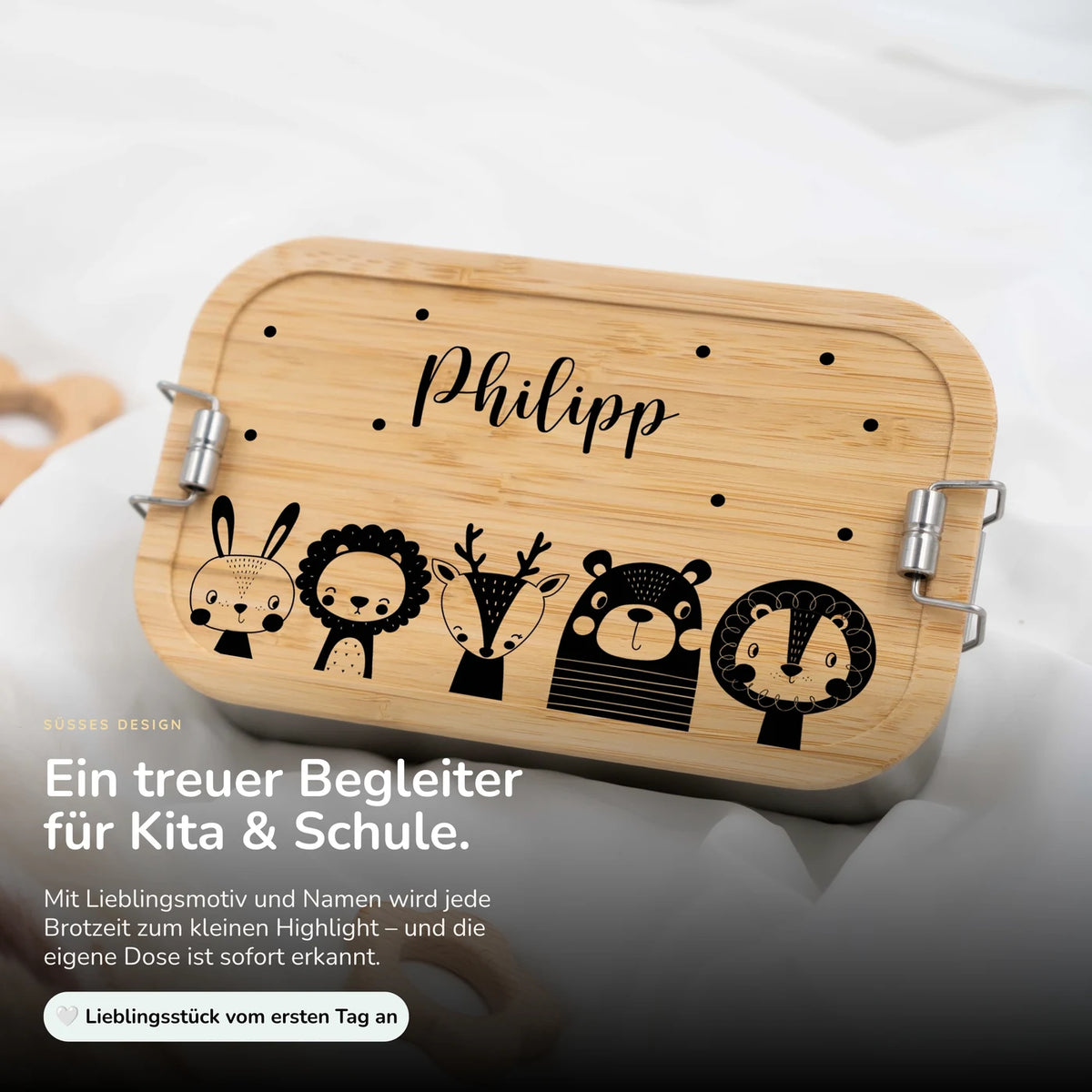 Brotdose personalsiert Tierfamilie