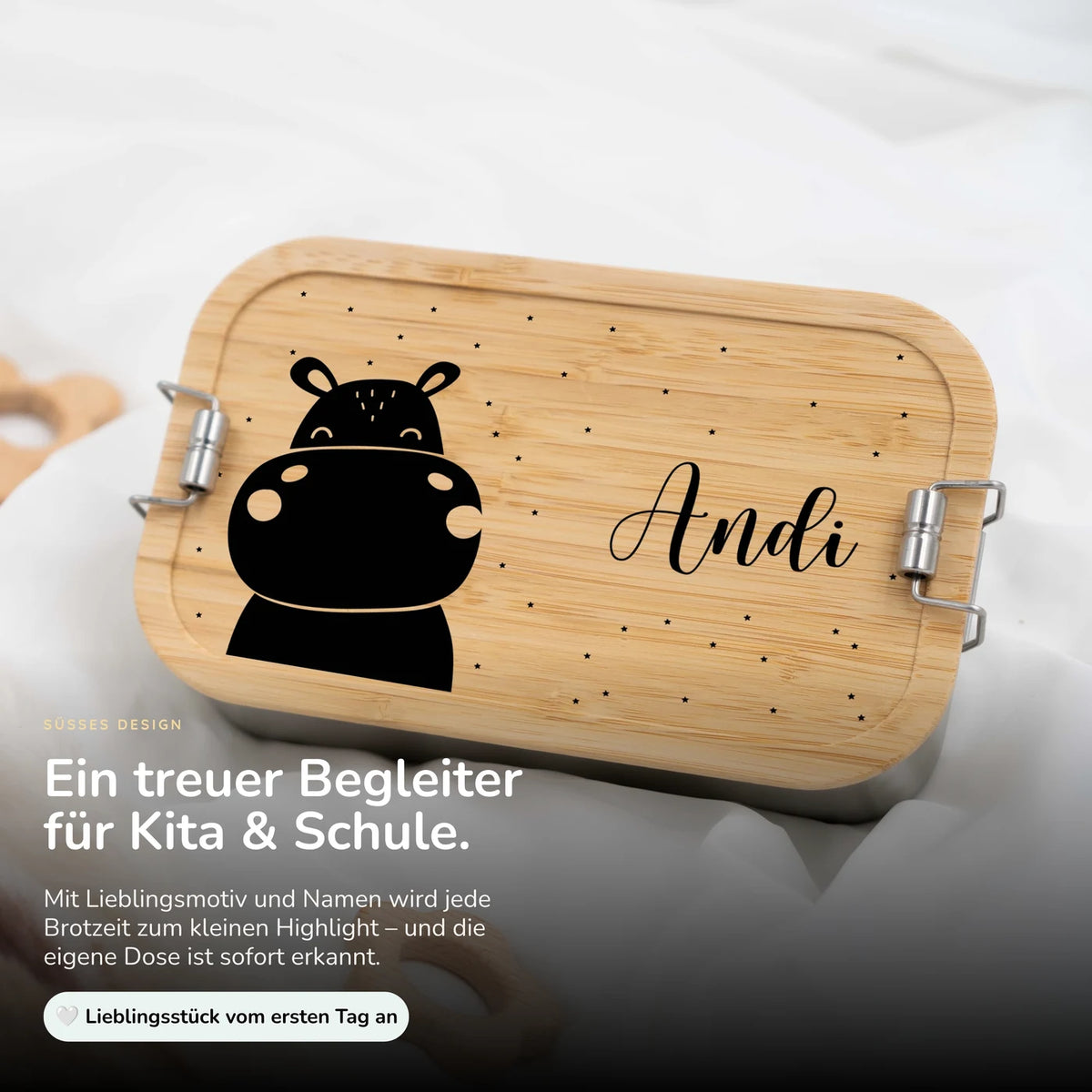 Brotdose personalisiert Nilpferd
