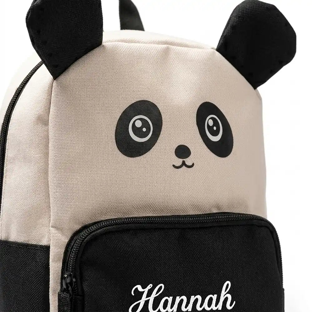 Personalisierter Kinderrucksack Panda, gepolsterte Träger und Rücken