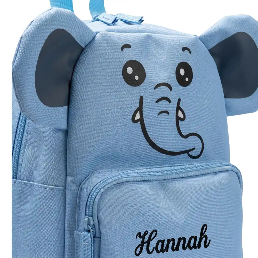 Personalisierter Kinderrucksack Elefant, gepolsterte Träger und Rücken