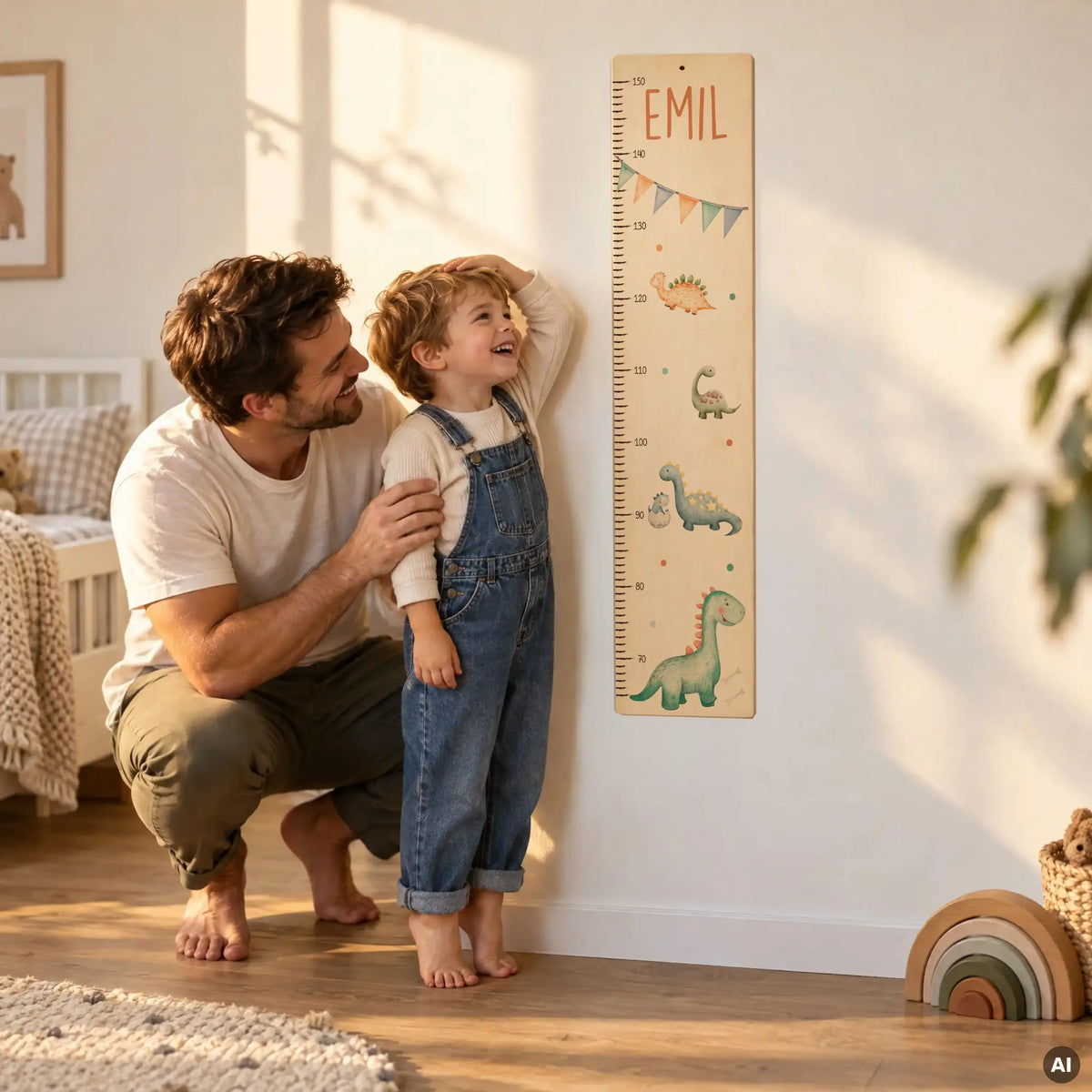 Messlatte Kinder Holz & Aluverbund - Dino