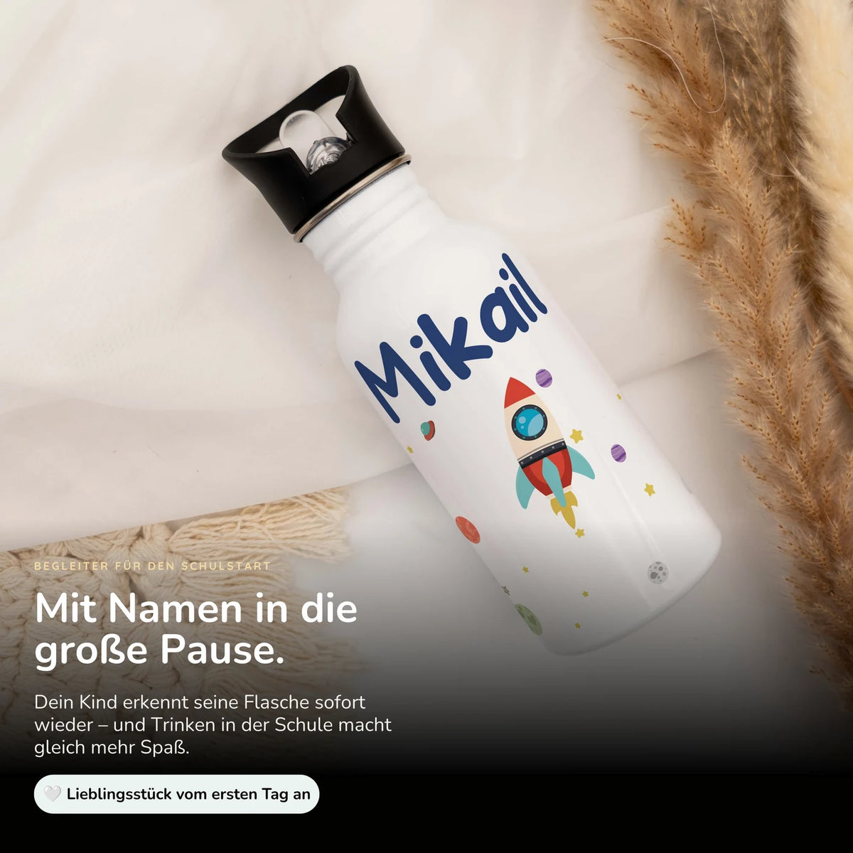 Trinkflasche Kinder Edelstahl - Weltraumrakete