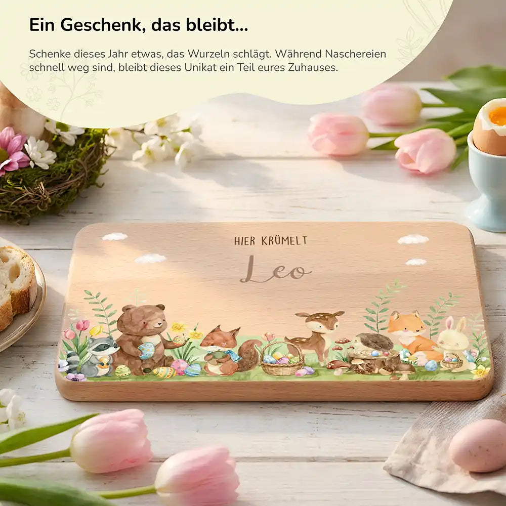 Frühstücksbrettchen Ostern - Niedliche Waldtiere