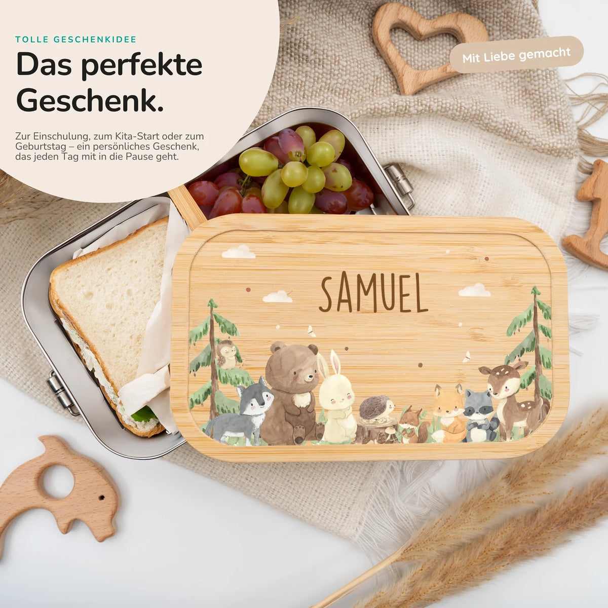 Brotdose Kinder personalisiert - Waldtiere
