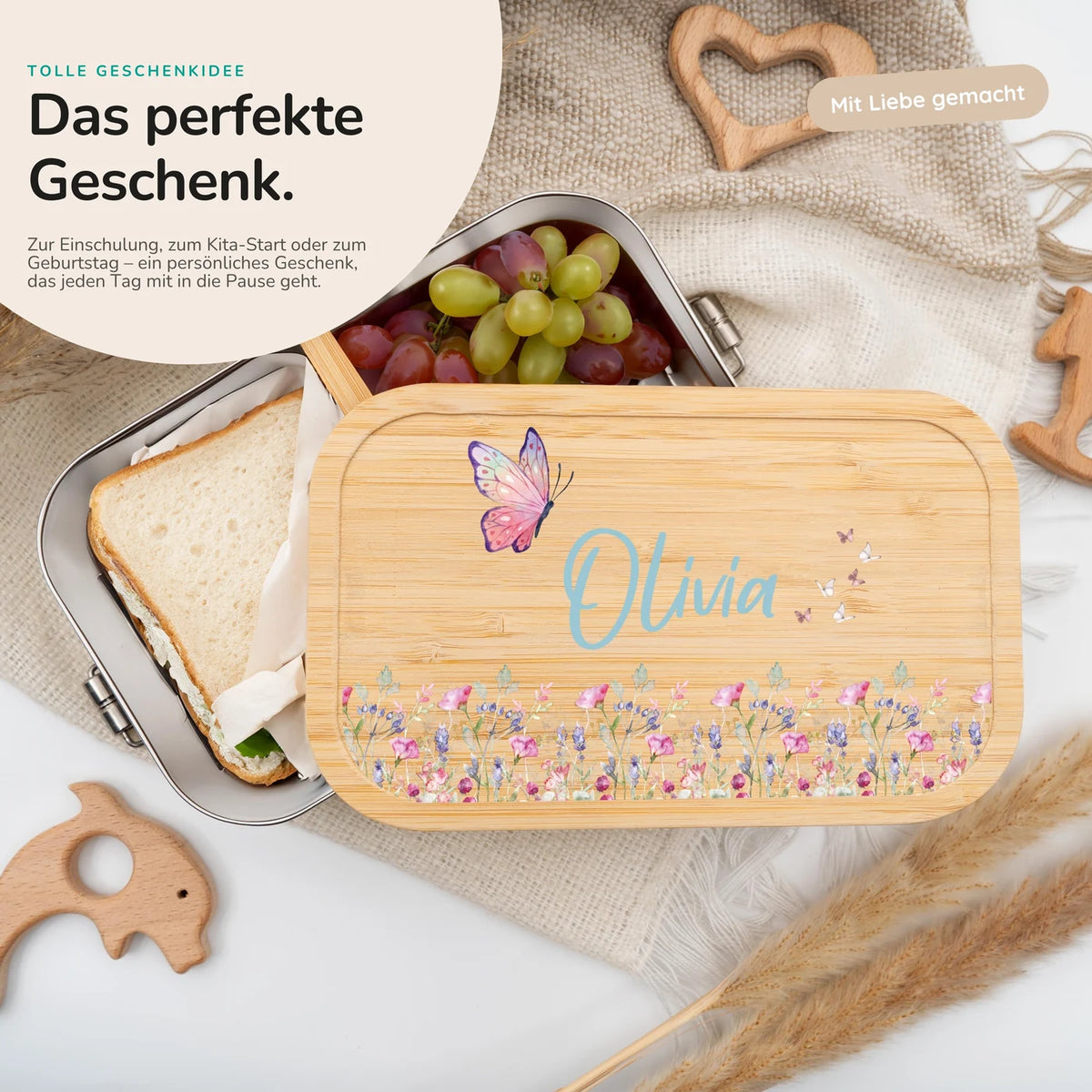 Brotdose Kinder personalisiert - Blumenpark