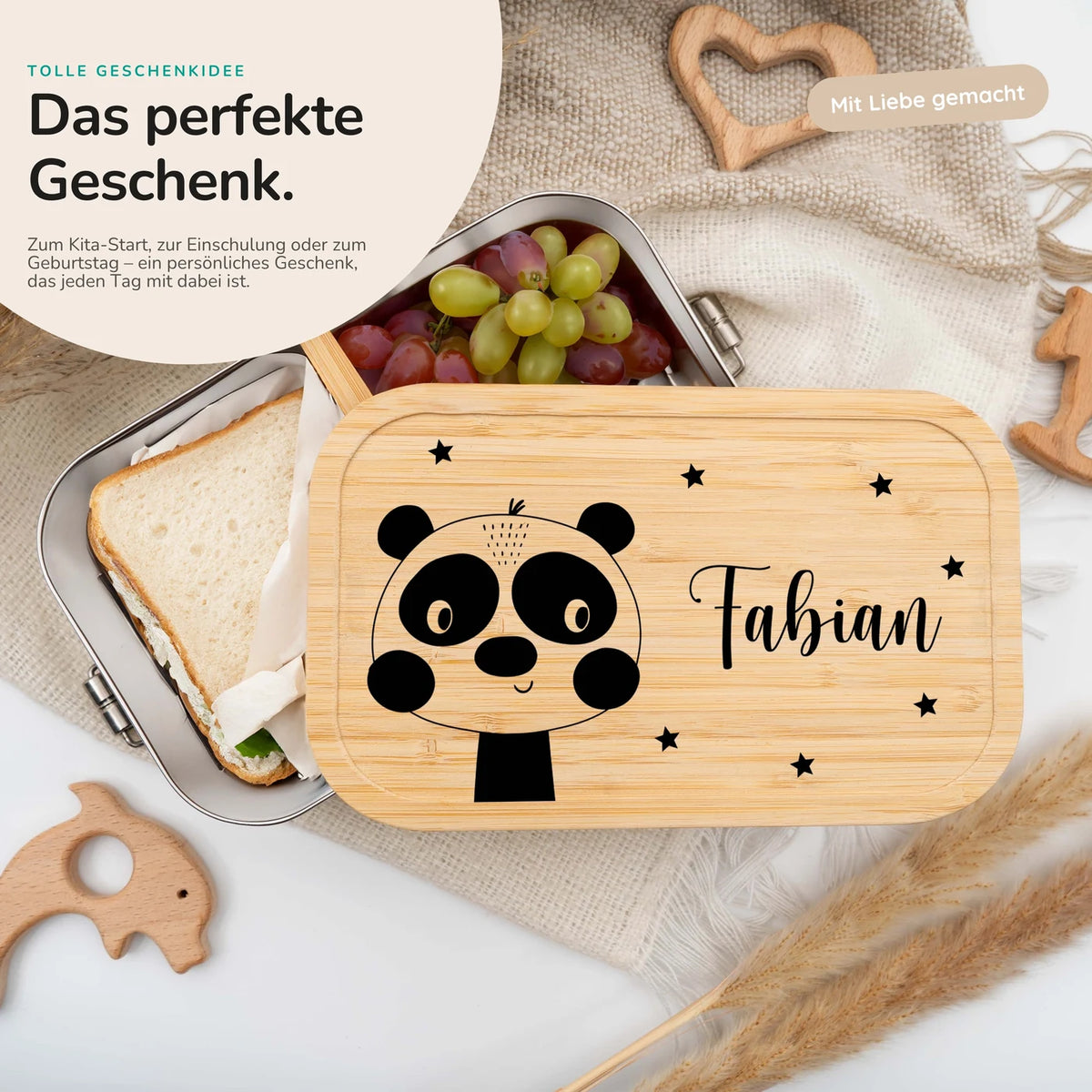 Brotdose personalisiert Panda
