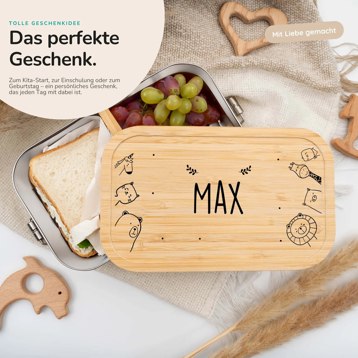 Brotdose Kinder personalisiert - Animal Family