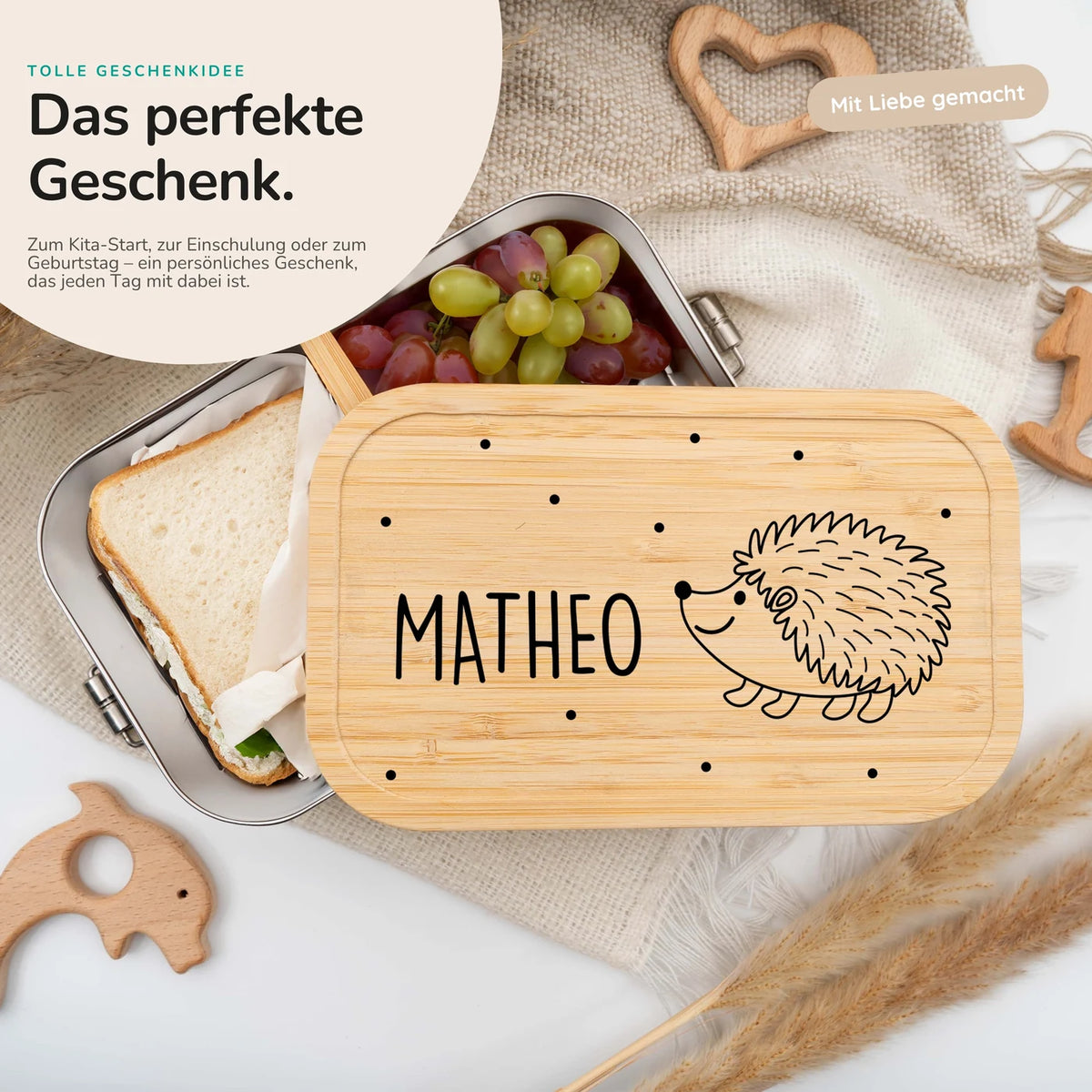 Brotdose Kinder personalisiert - Igel