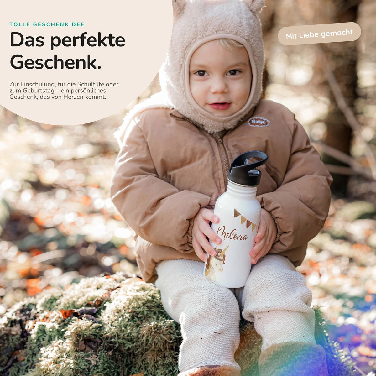 Trinkflasche Kinder Edelstahl - Einhorn