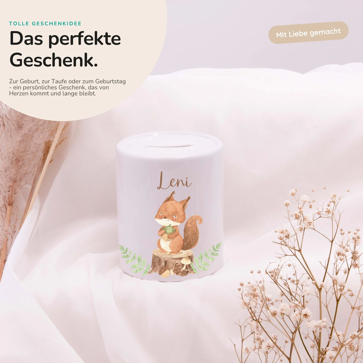 Spardose Kinder aus Keramik - Fuchs