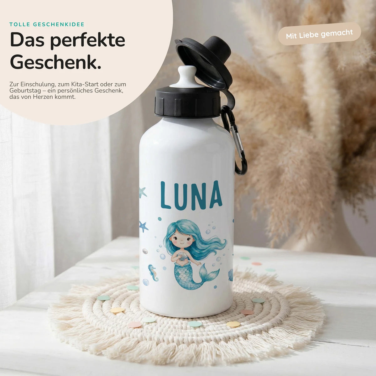 Personalisierte Trinkflasche Kinder – Bär & Fuchs