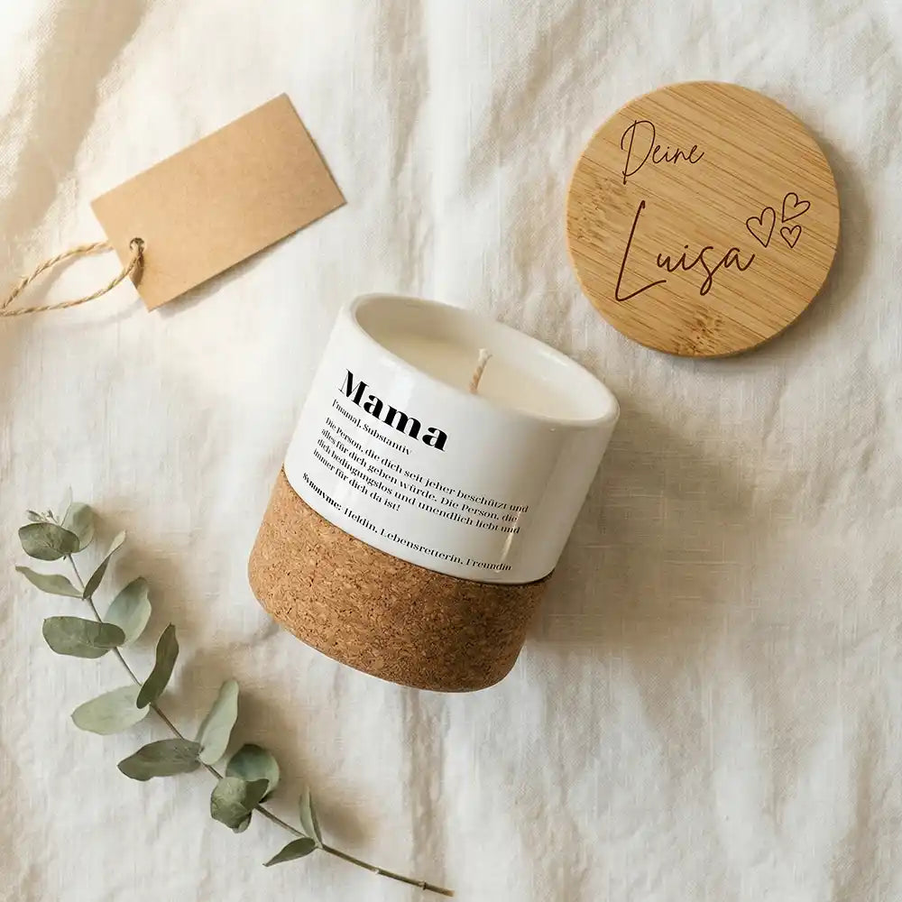 Duftkerze Vanille Keramik Mama Definition – Wohnzimmer-Lifestyle mit Vanille