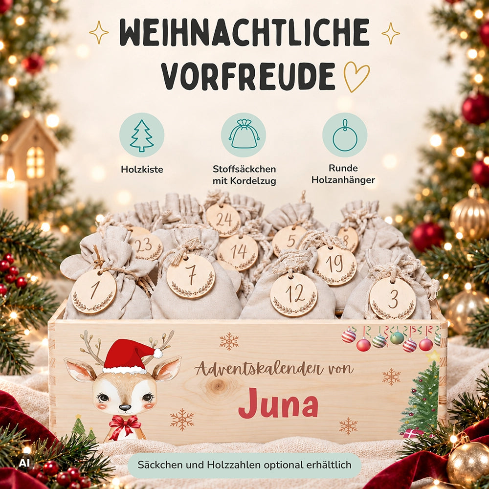Personalisierter Adventskalender zum Befüllen - Baby Reh