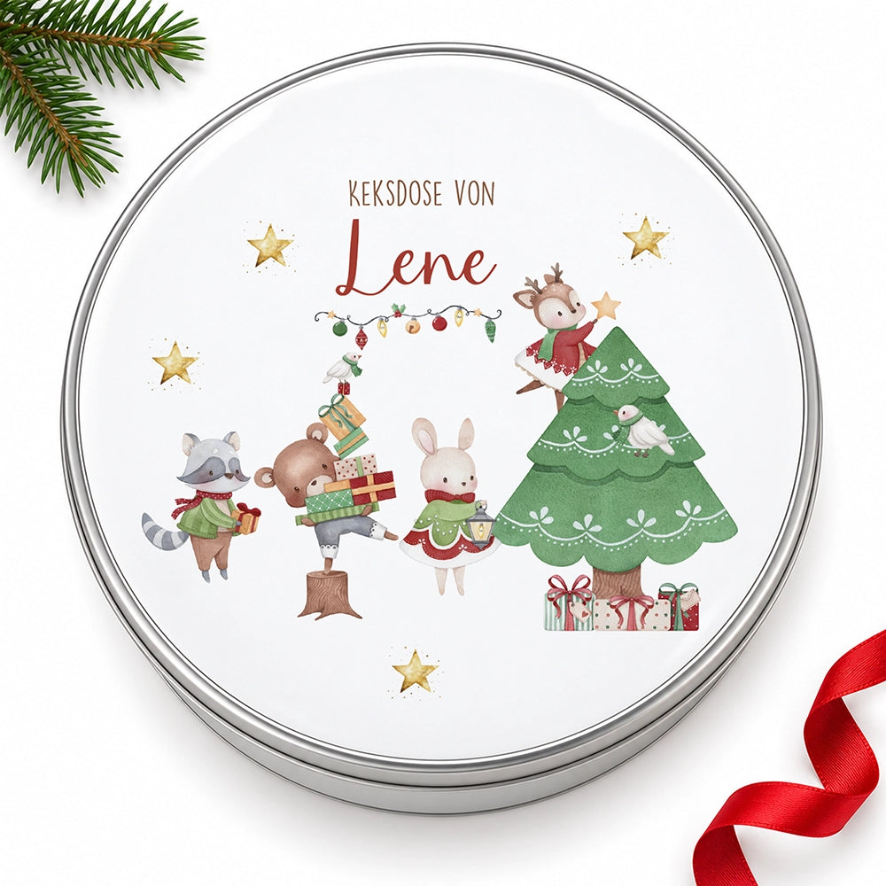 Keksdose aus Metall personalisiert - Weihnachtsbaum