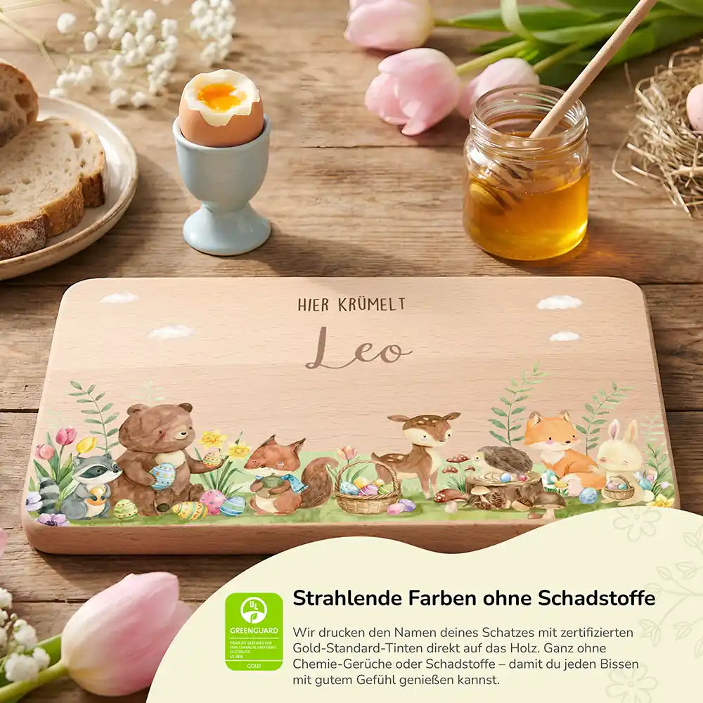 Frühstücksbrettchen Ostern - Niedliche Waldtiere