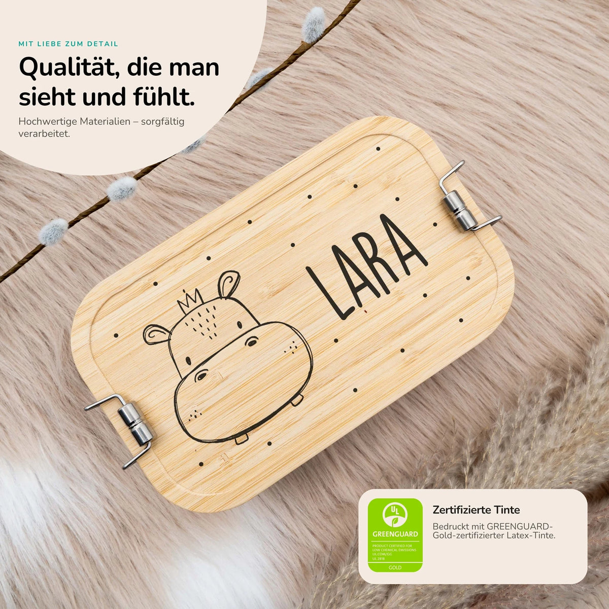 Brotdose personalisiert Nilpferd Gesicht