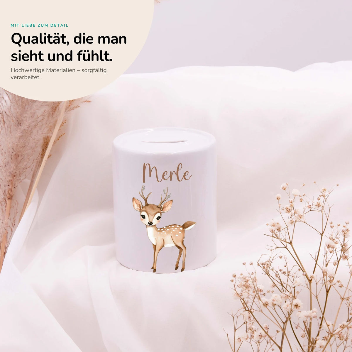 Spardose Kinder aus Keramik - Niedliches Reh