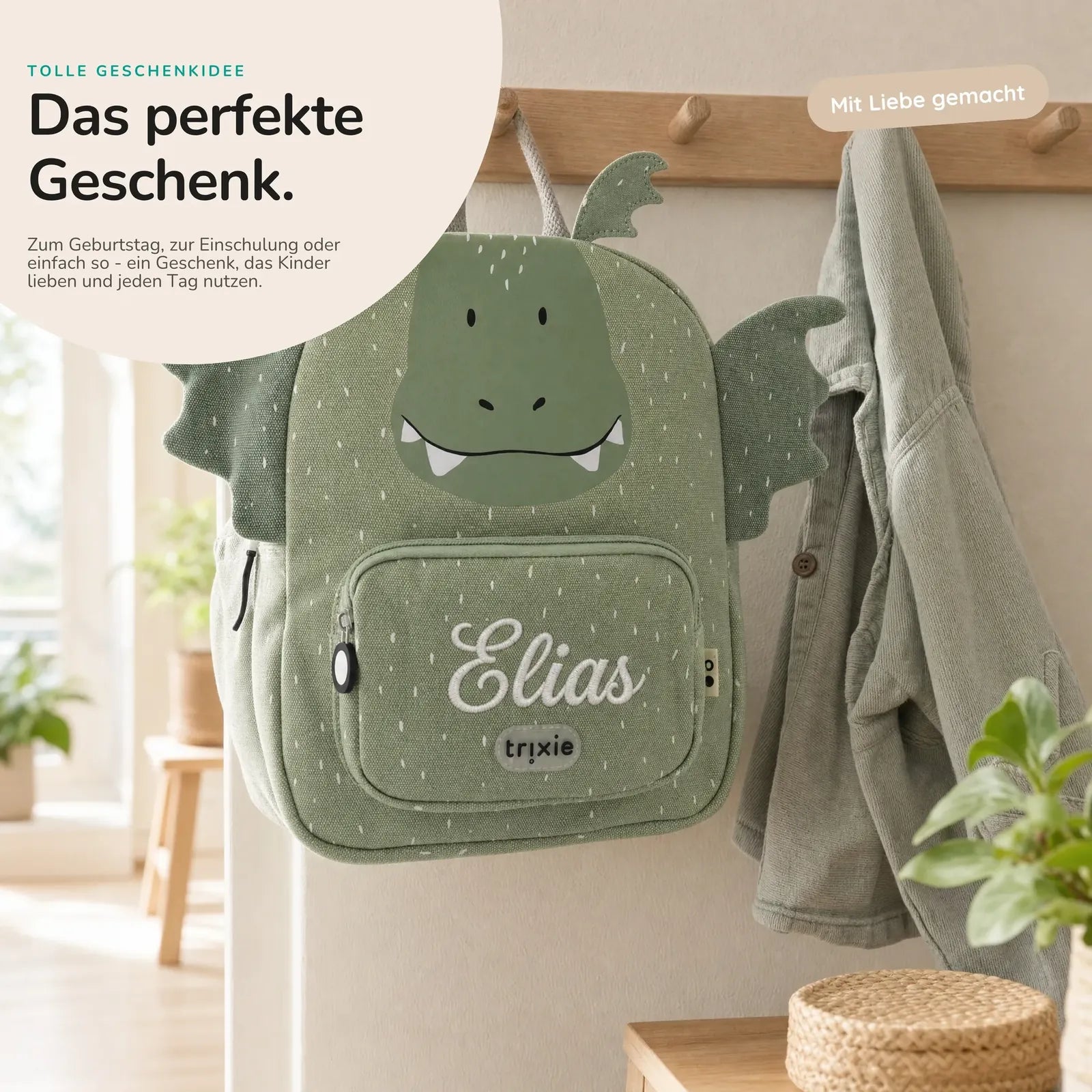 Trixie Kindergartenrucksack Drache, zwei Größen Klein und Groß
