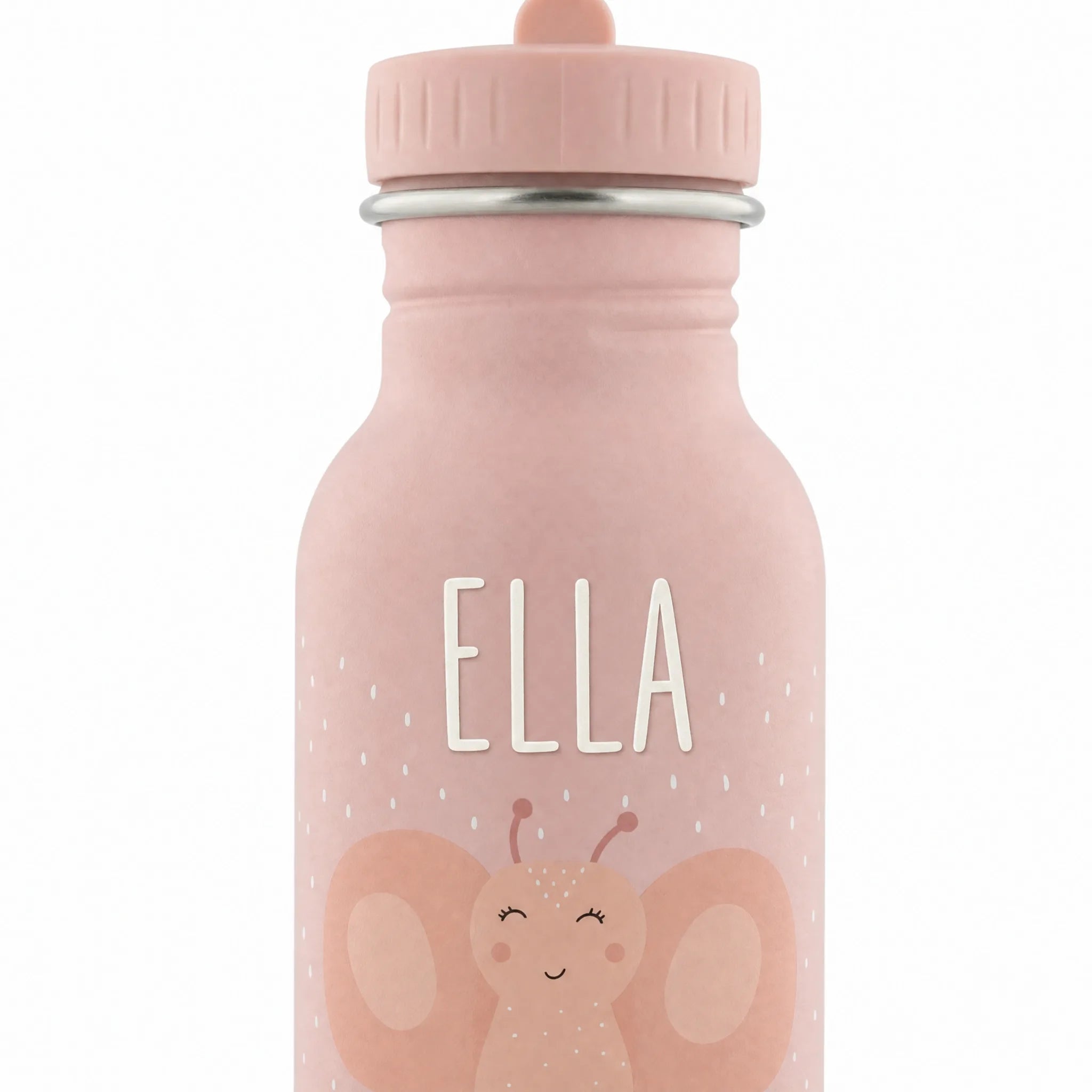 Trixie Trinkflasche Kinder Schmetterling, für Kita und Schule, mit Wunschname