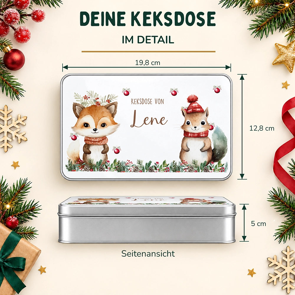 Keksdose aus Metall personalisiert - Eichhörnchen