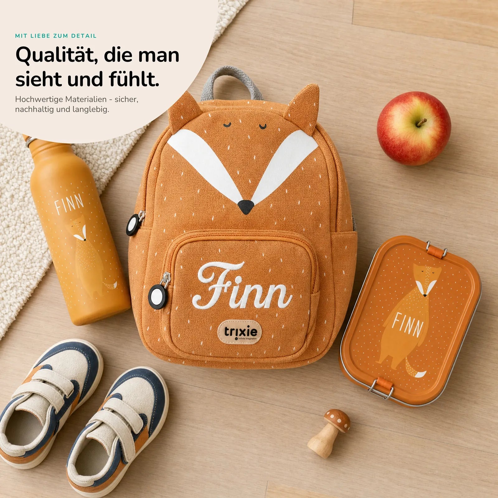 Trixie Kindergarten Set Fuchs, mit Namen im einheitlichen Kindergarten-Design