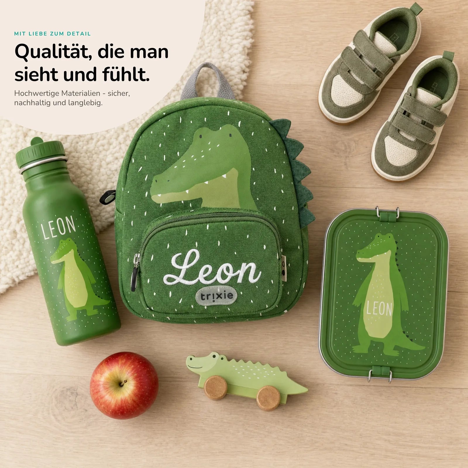 Trixie Kindergarten Set Krokodil, mit Namen im einheitlichen Kindergarten-Design