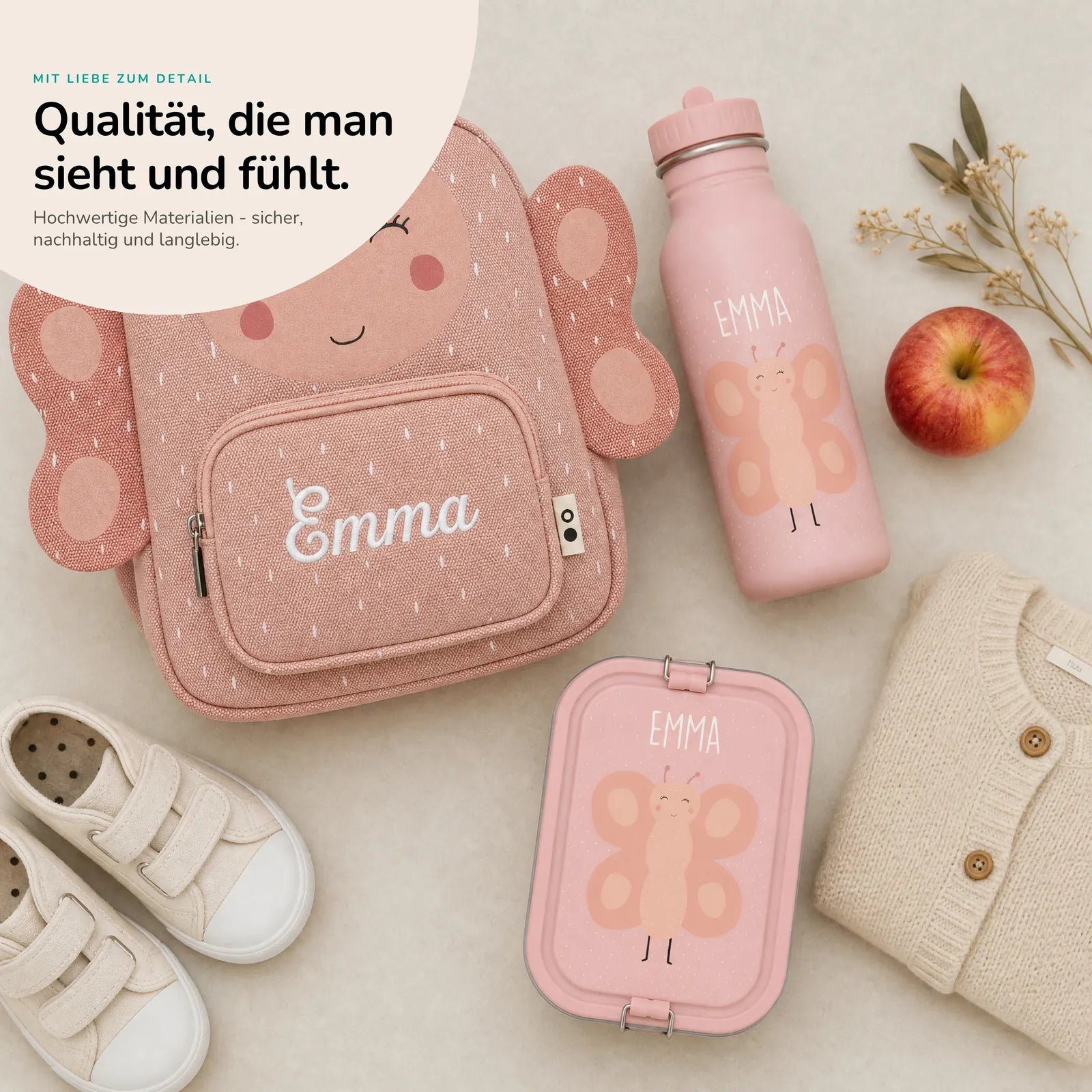 Trixie Kindergarten Set Schmetterling, mit Namen im einheitlichen Kindergarten-Design