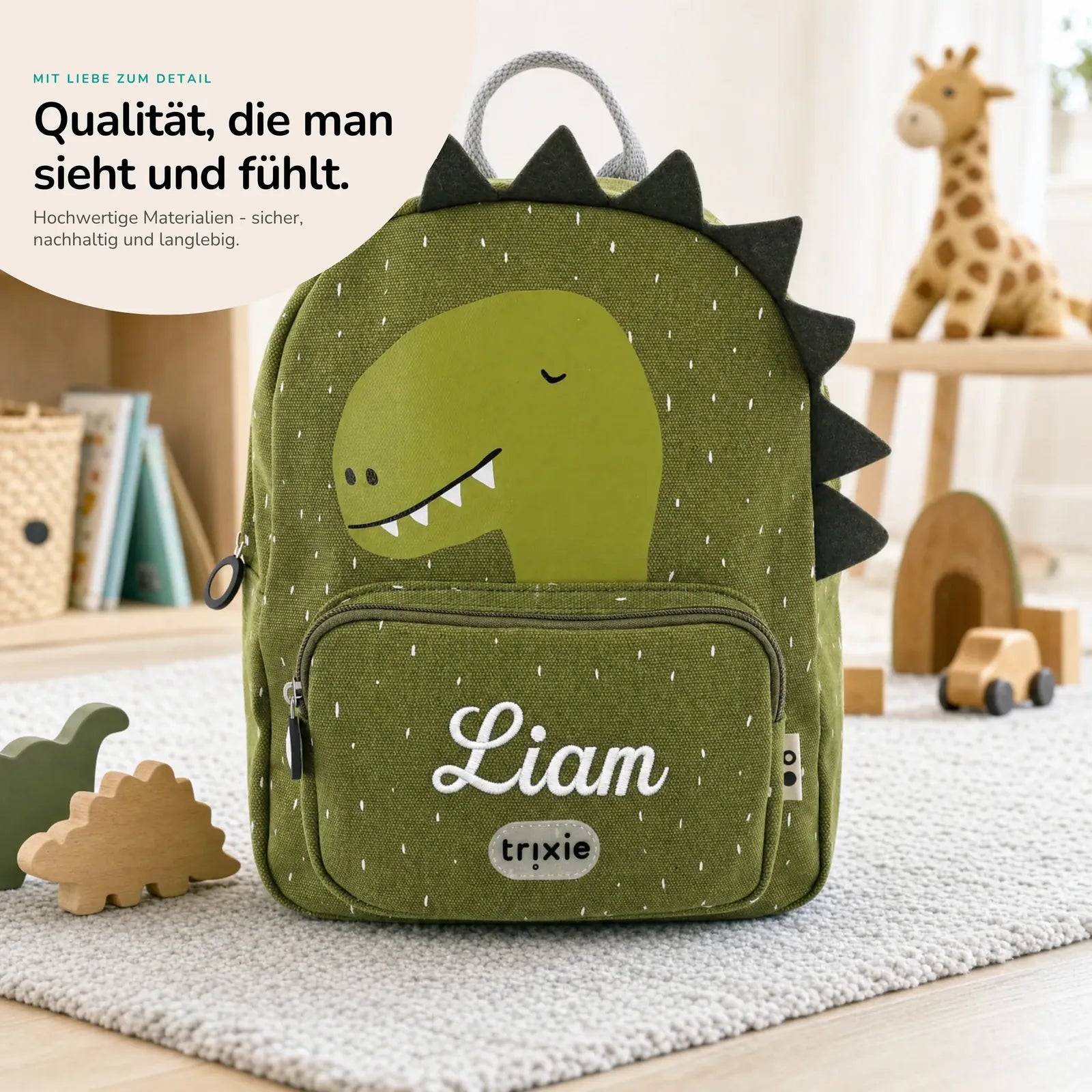 Trixie Kindergartenrucksack Dino, Kita-Rucksack personalisiert