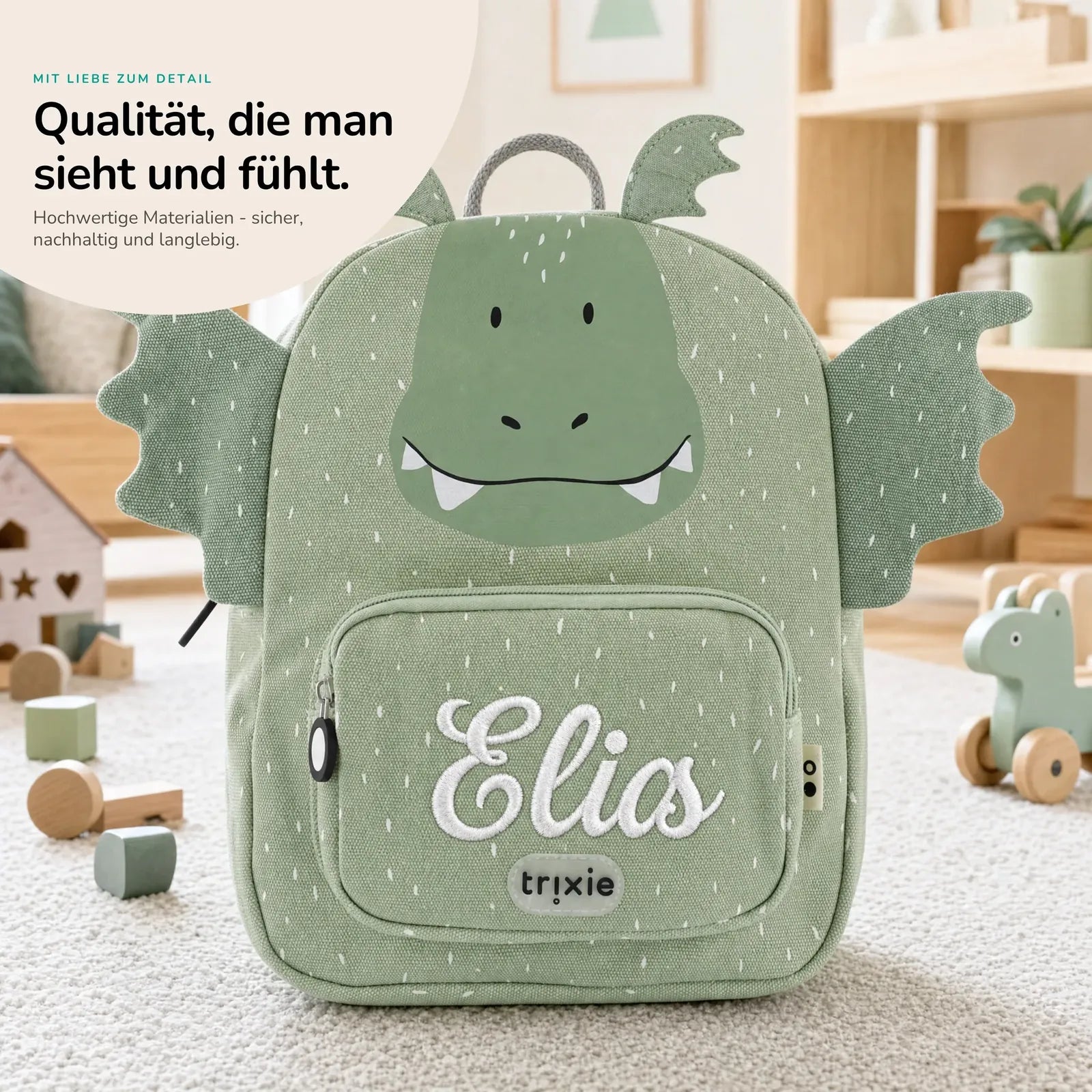 Trixie Kindergartenrucksack Drache, Kita-Rucksack personalisiert