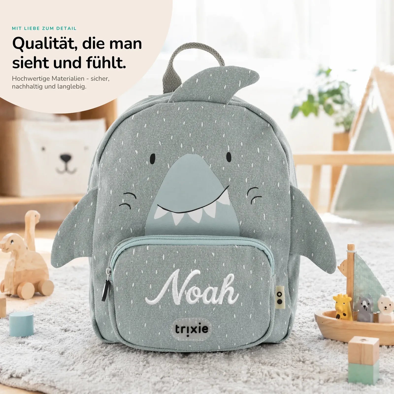 Trixie Kindergartenrucksack Hai, Kita-Rucksack personalisiert
