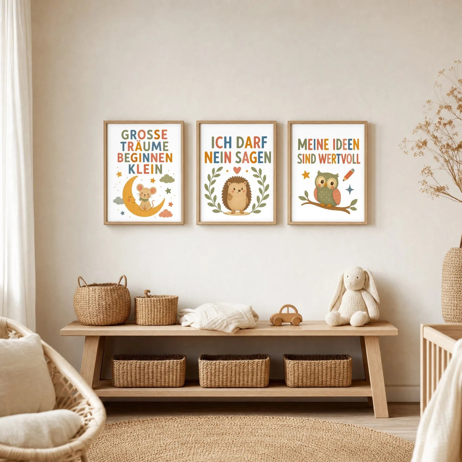 Affirmationsposter Kinderzimmer - Igel Ich darf nein sagen