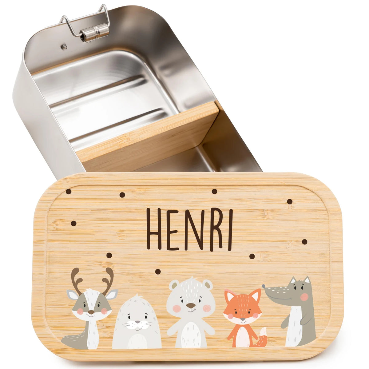 Brotdose Kinder personalisiert - Winter Animals