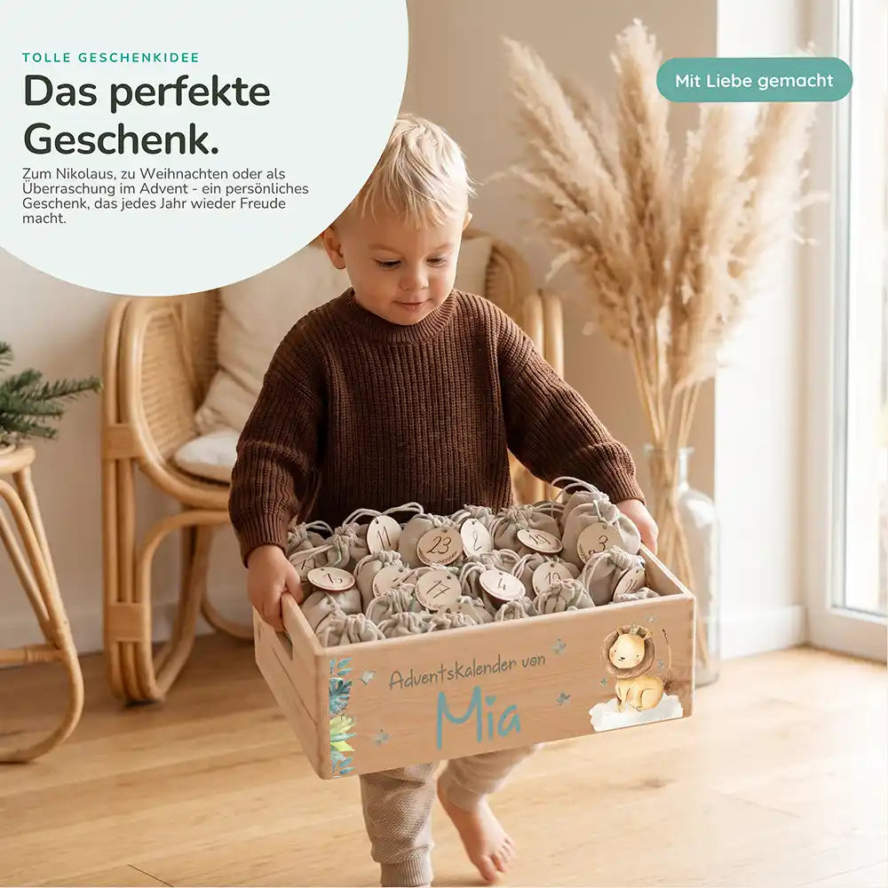 Personalisierter Adventskalender zum Befüllen - Löwe