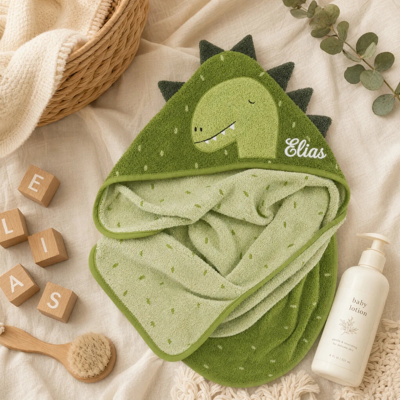 Trixie Kapuzenhandtuch Baby Dino, Klein 75 x 75 cm, ab Geburt