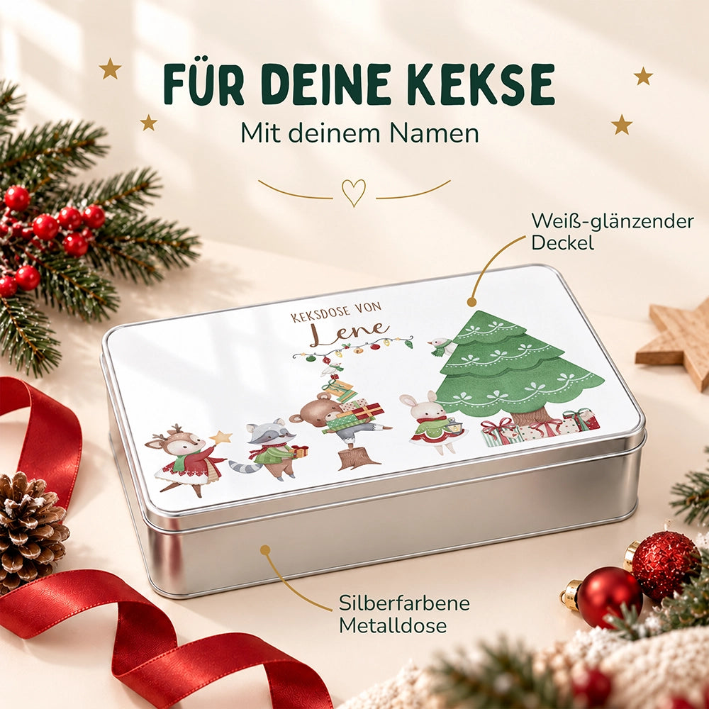 Keksdose aus Metall personalisiert - Weihnachtsbaum