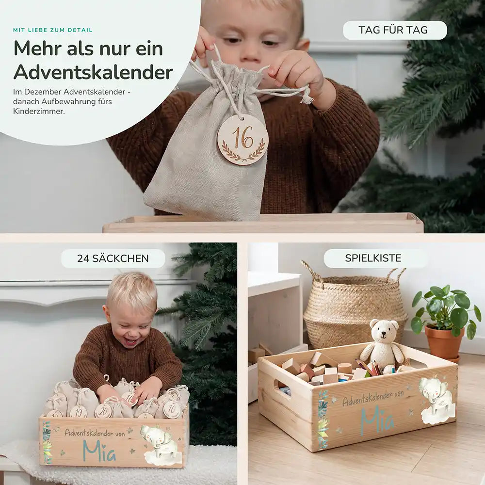 Personalisierter Adventskalender zum Befüllen - Elefant