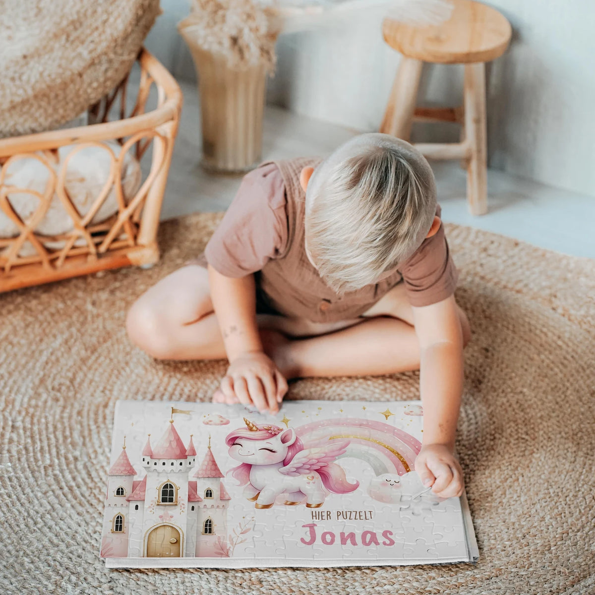 Kinderpuzzle personalisiert mit Namen - Einhornzauber
