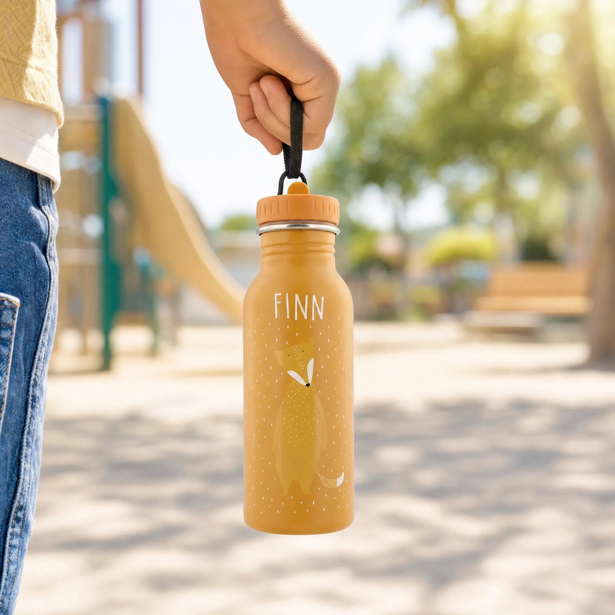 Trixie Trinkflasche Kinder Fuchs, Geschenk mit Wunschname-Gravur