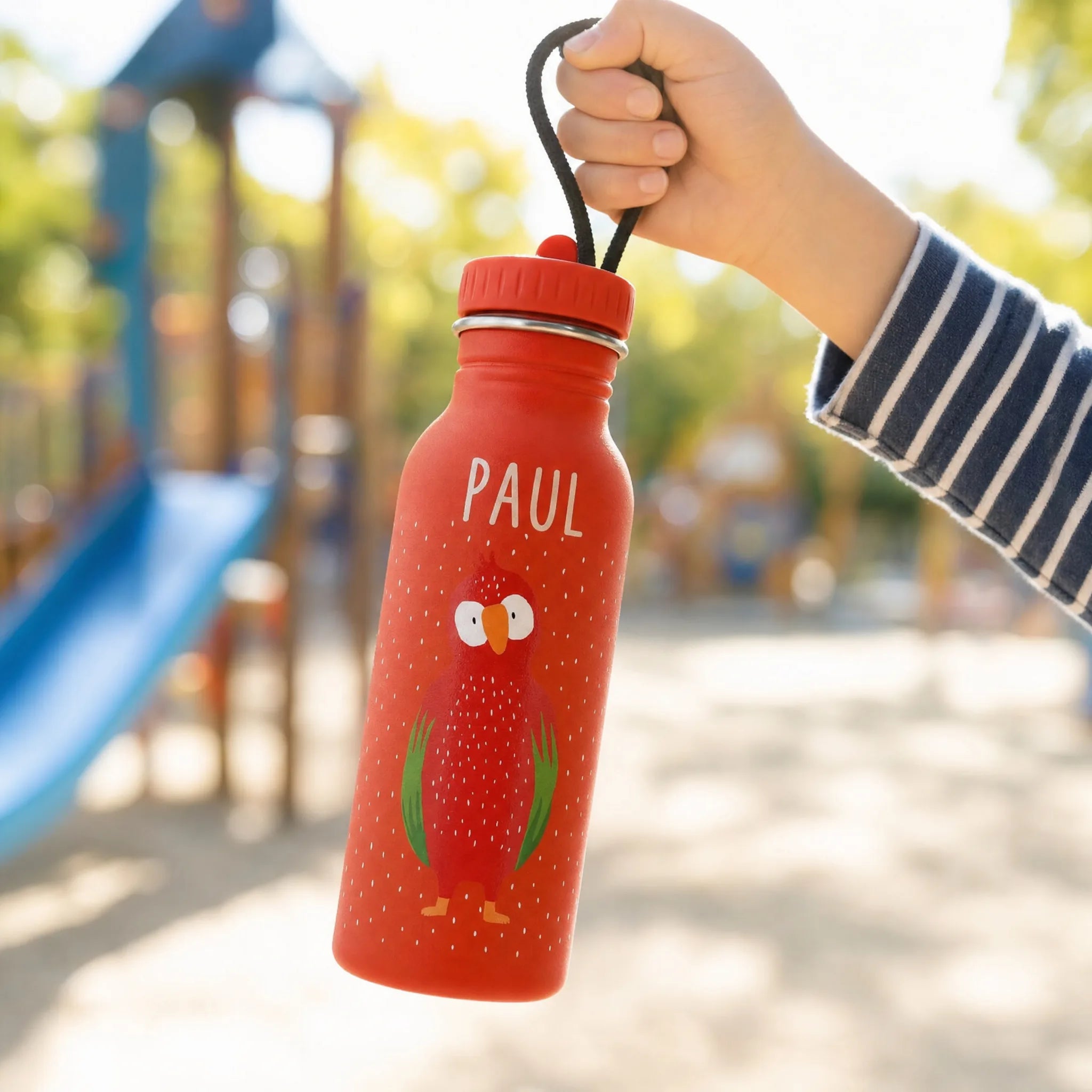 Trixie Trinkflasche Kinder Papagei, Geschenk mit Wunschname-Gravur