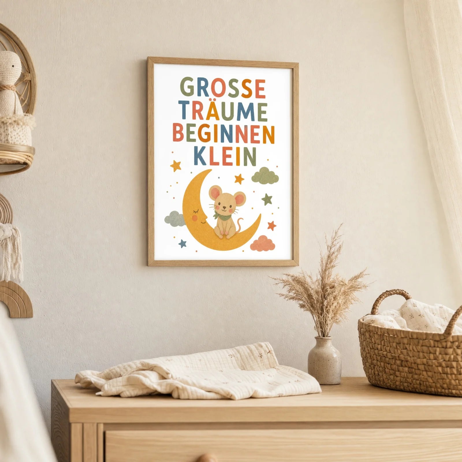 Affirmationsposter Kinderzimmer - Maus Große Träume