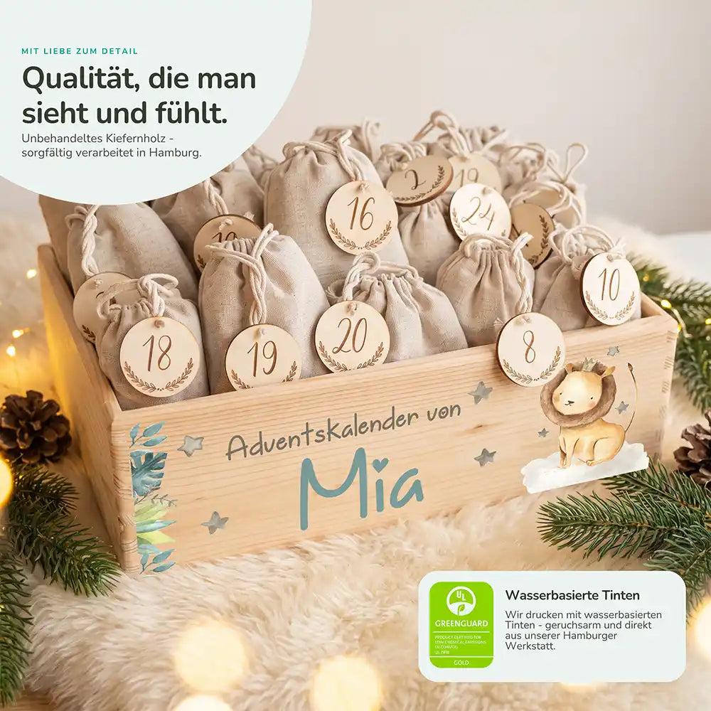 Personalisierter Adventskalender zum Befüllen - Löwe