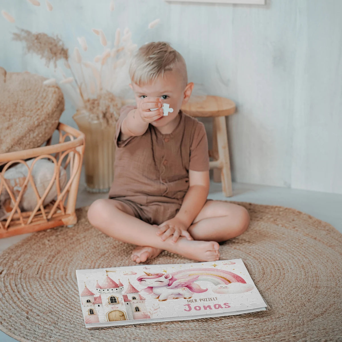 Kinderpuzzle personalisiert mit Namen - Einhornzauber