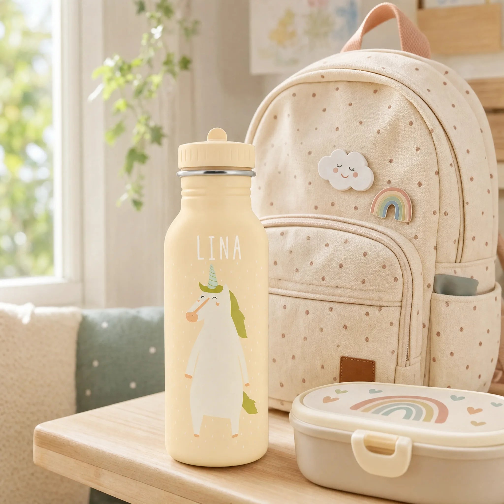 Trixie Trinkflasche Kinder Einhorn, robuster, rostfreier Edelstahl
