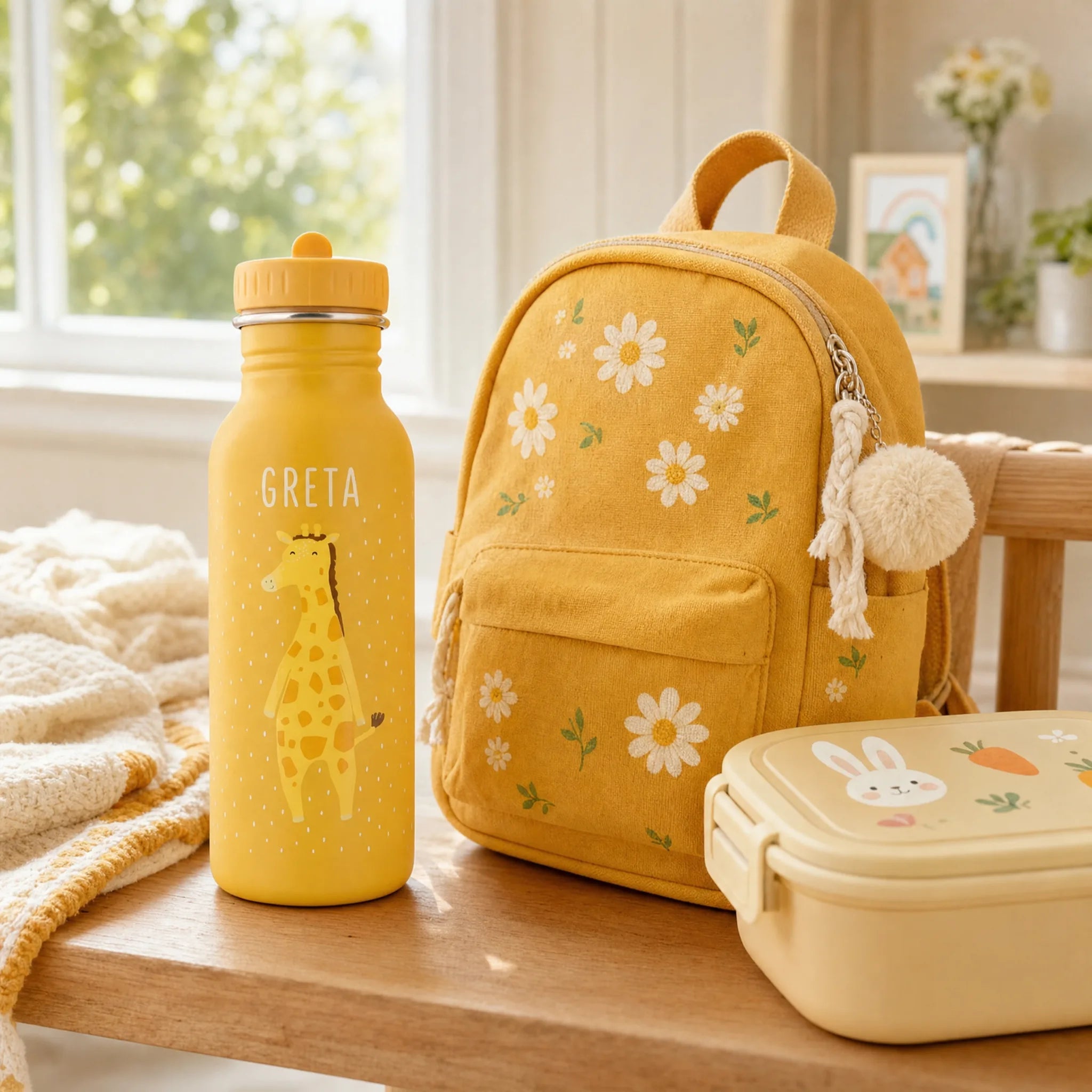 Trixie Trinkflasche Kinder Giraffe, robuster, rostfreier Edelstahl